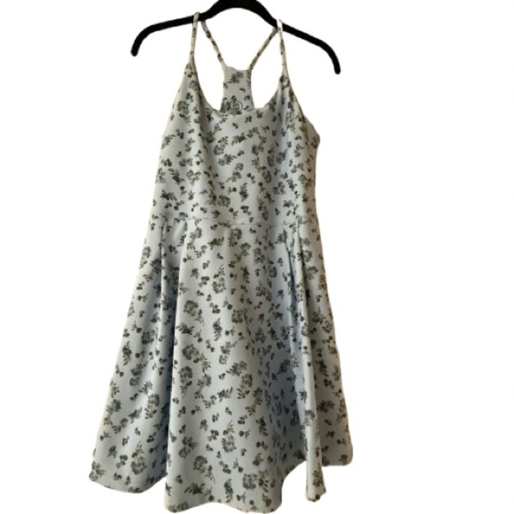 Sage Women's Dress in Blue and Green Floral